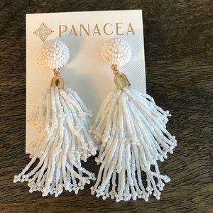 NWT PANACEA beaded tassel earrings